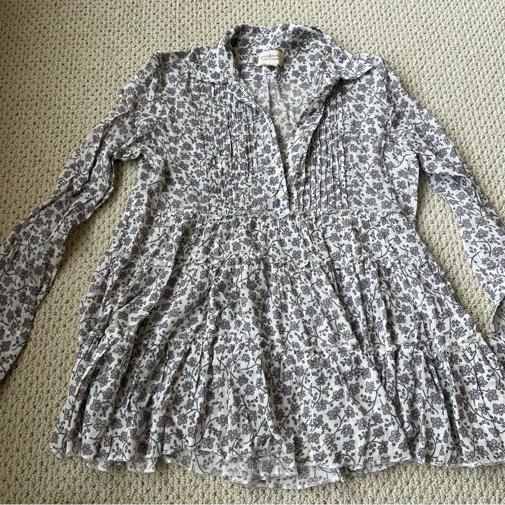 Denim & supply Ralph Lauren floral ruffle‎ top L